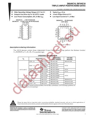 SN74HC10NSR datasheet  